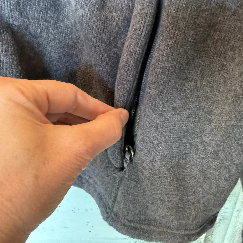 North Face Mens Lightweight Knit Jacket Size L Gray Fleece‎ Lined Polyester